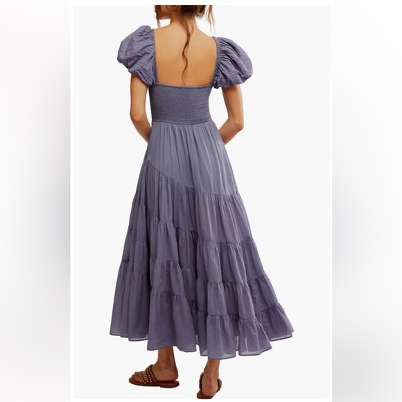 New Free People Sundrenched Puff Sleeve Maxi Dress - Picture 2 of 7